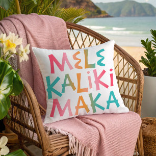 Mele Kalikimaka Tropical Typografy Christmas Kissen