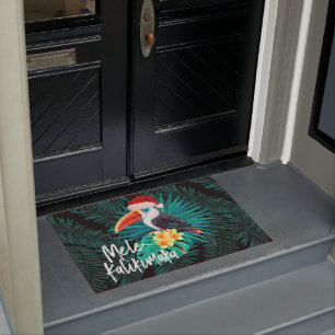 Mele Kalikimaka tropische Dschungel-Vögel Fußmatte