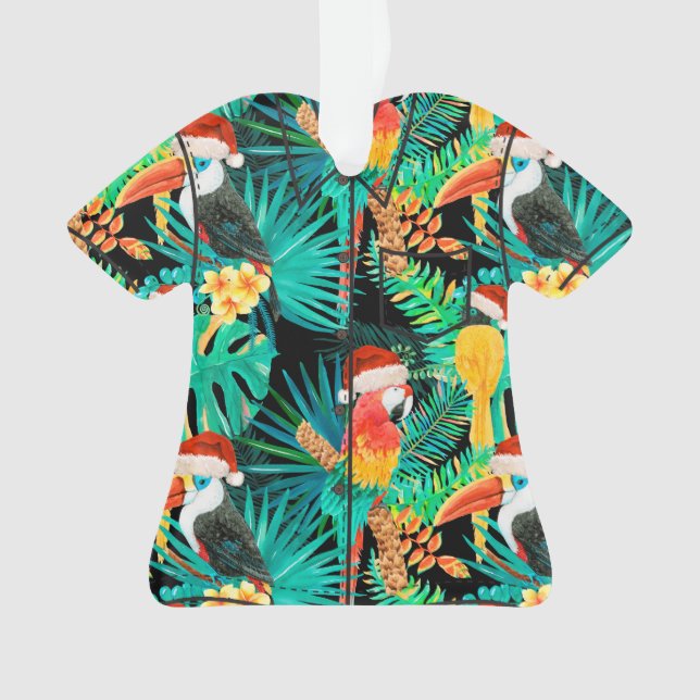 Mele Kalikimaka Tropische Jungle Birds Ornament (Vorderseite)