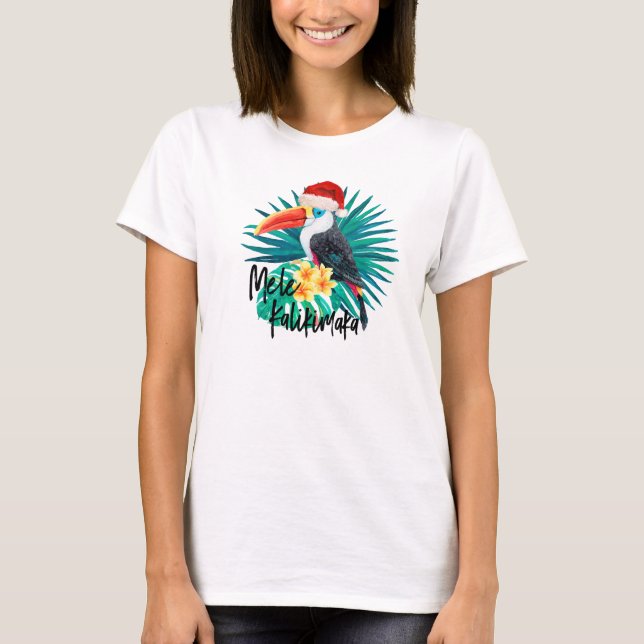 Mele Kalikimaka Tropische Jungle Birds T-Shirt (Vorderseite)