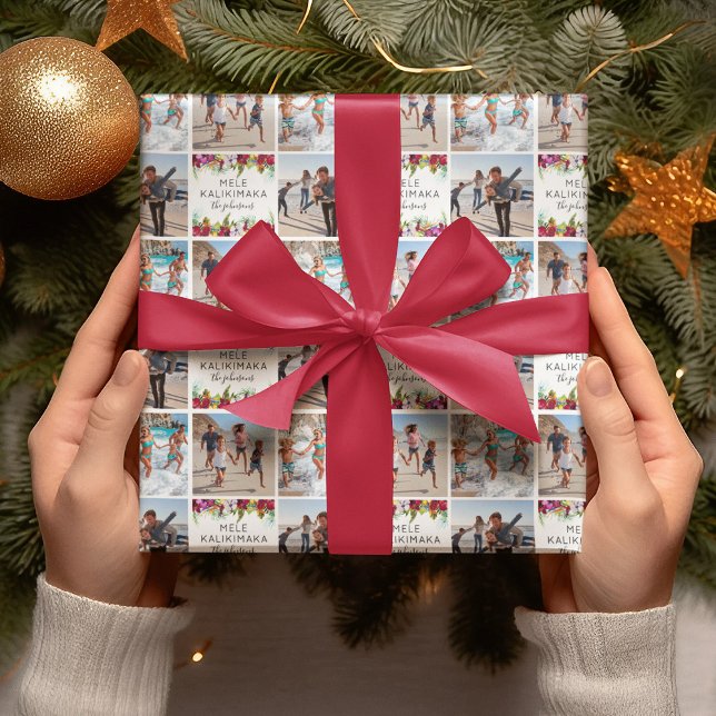 Mele Kalikimaka tropisches Foto Geschenkpapier (Von Creator hochgeladen)