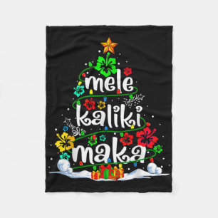 Mele Kalikimaka Tropisches Weihnachten Hawaiianisc Fleecedecke