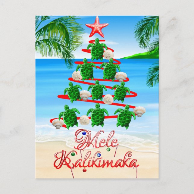 Mele Kalikimaka Turtles Postkarte (Vorderseite)