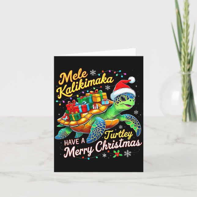 Mele Kalikimaka Turtley Have A Merry Christmas  Karte (Vorderseite)