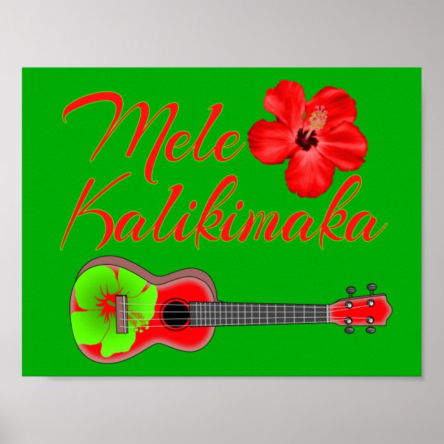 Mele Kalikimaka Ukulele Poster (Vorne)