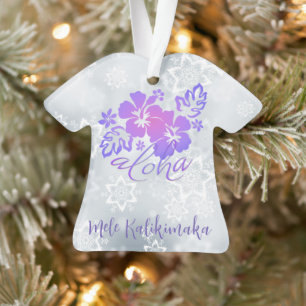 Mele Kalikimaka und Aloha Grußveranstaltung Ornament