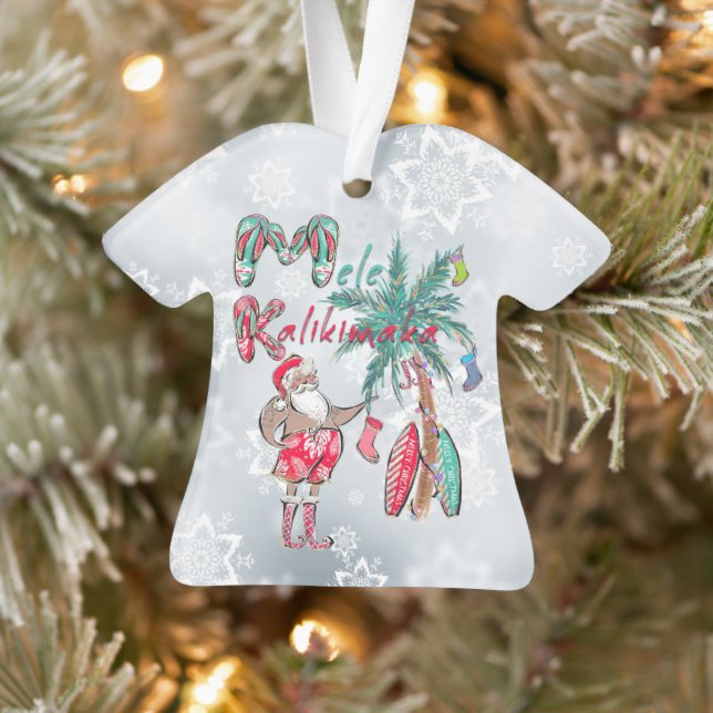Mele Kalikimaka und Surfen Santa Ornament (Baum)