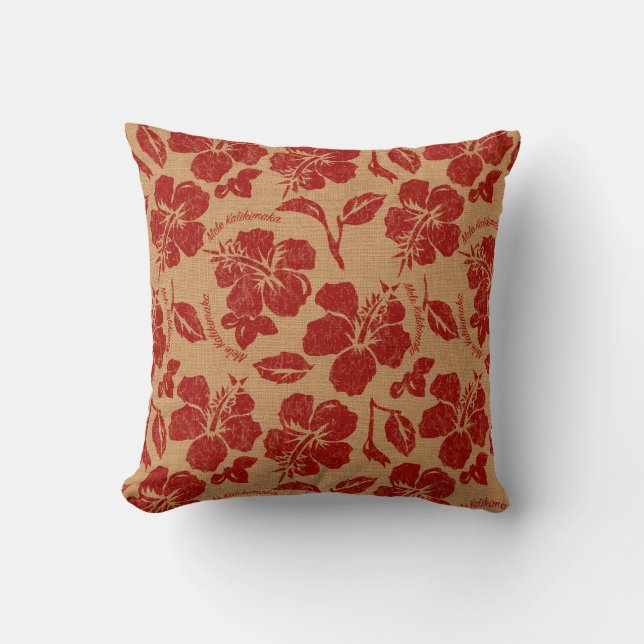 Mele Kalikimaka Vintager hawaiischer Kissen (Vorderseite)