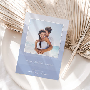 Mele Kalikimaka Watercolor Stripe Foto Folien Feiertagskarte