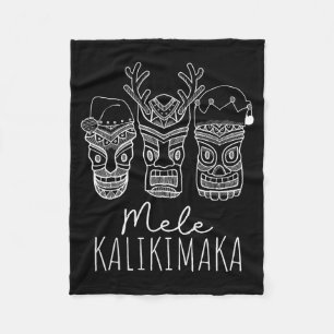 Mele Kalikimaka Weihnachten Hawaiian Santa Tiki Ma Fleecedecke