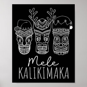 Mele Kalikimaka Weihnachten Hawaiian Santa Tiki Ma Poster