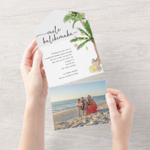mele kalikimaka Weihnachten verschmolzen Foto Card All In One Einladung
