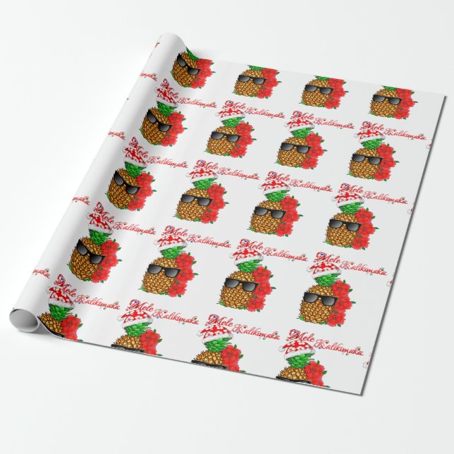 Mele Kalikimaka Weihnachtsananas Geschenkpapier (Ungerollt)