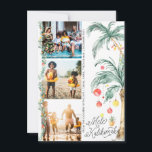 Mele Kalikimaka | Weihnachtsfoto-Collage Card<br><div class="desc">Wünschen Sie Ihren Lieben frohe Weihnachten mit unseren Mele Kalikimaka Karten. Einfache Aquarellpalmen in festlichen Lichtern. Drei Foto Collage auf der Vorderseite mit vollem gerahmten Foto auf der Rückseite und Ihre benutzerdefinierte Nachricht. Fügen Sie diesem Design Ihre benutzerdefinierte Formulierung hinzu, indem Sie die Felder "Diese Designvorlage bearbeiten" auf der rechten...</div>