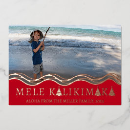 Mele Kalikimaka Weihnachtsfoto Collage Folien Feiertagskarte