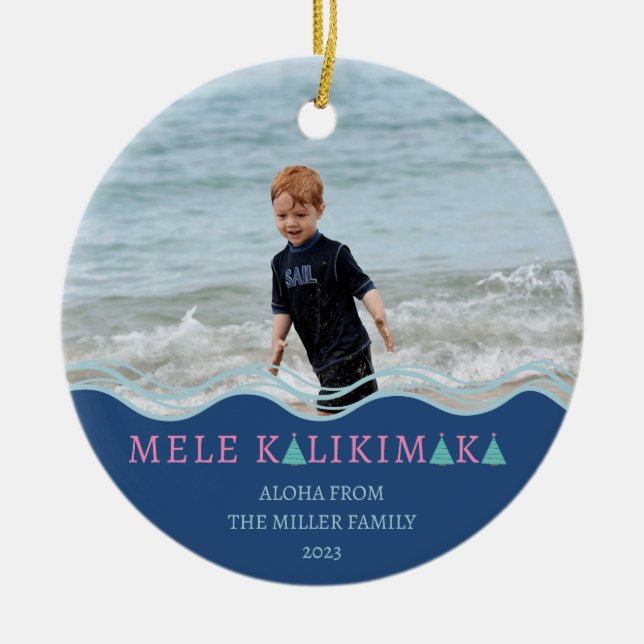 Mele Kalikimaka Weihnachtsgebäck Keramik Ornament (Vorne)