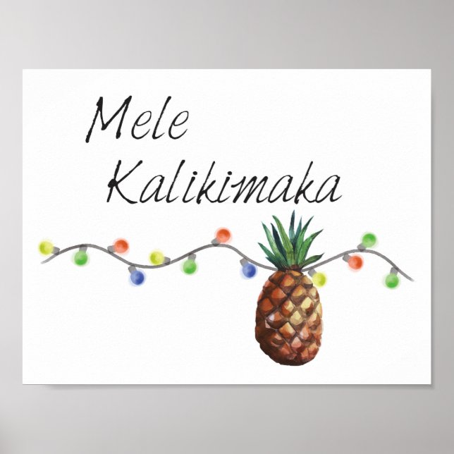 Mele Kalikimaka - Weihnachtsgedicht Poster (Vorne)