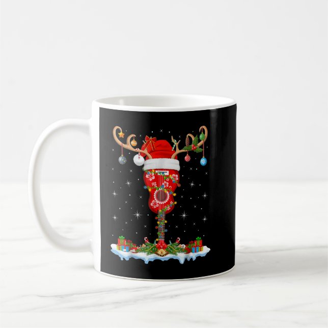 Mele Kalikimaka Weihnachtsmannmütze Reindeer Ukule Kaffeetasse (Links)