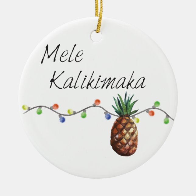 Mele Kalikimaka - Weihnachtsverzierung Keramikornament (Vorne)