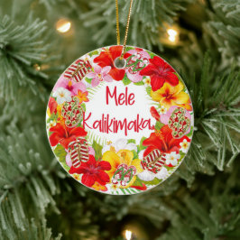 Mele Kalikimaka Wreath Runde Ornamente