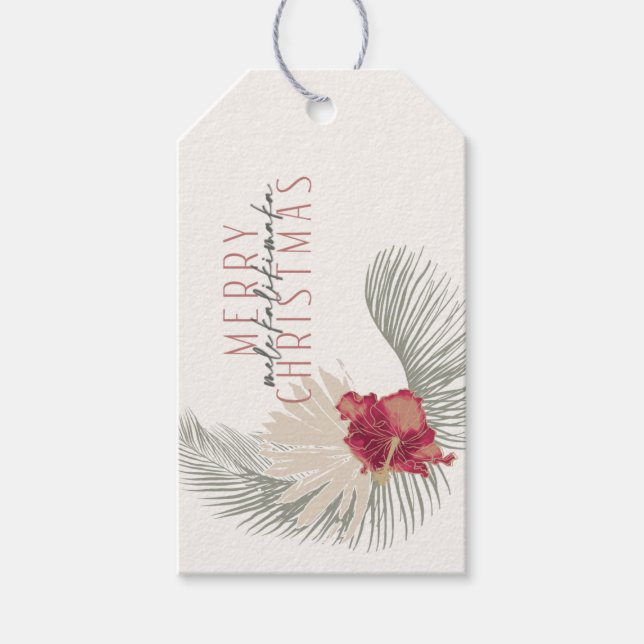 Mele Kalikimaka Wreath, Weihnachten im hawaiianisc Geschenkanhänger (Vorderseite)