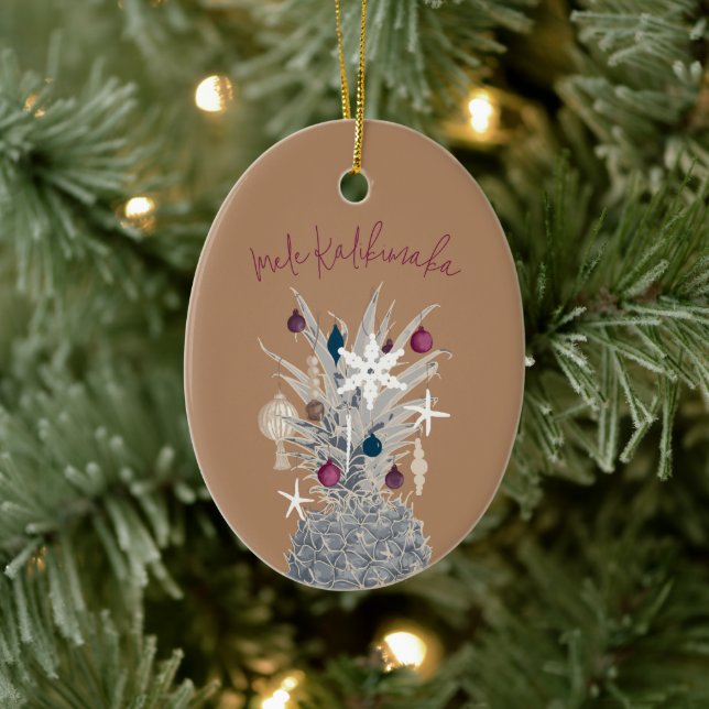 Mele Kalikimaka, Zuckerpflaume Keramik Ornament (Baum)