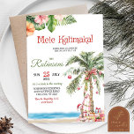 Mele Kalimaka Hawaii Palm Tree Weihnachtsfeiertag  Einladung<br><div class="desc">Rosa Mele Kalimaka Hawaii Weihnachtseinladung,  Palm Tree Tropical Beach Feiertag Party,  Floral Tropical Merry Weihnachten Hawaiian Party.</div>