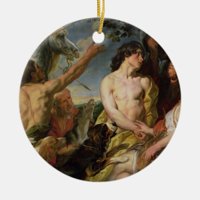 Meleager und Atalanta (Öl auf Leinwand) Keramik Ornament (Vorne)