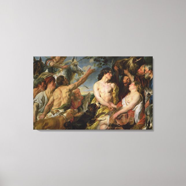 Meleager und Atalanta (Öl auf Leinwand) Leinwanddruck (Vorderseite)