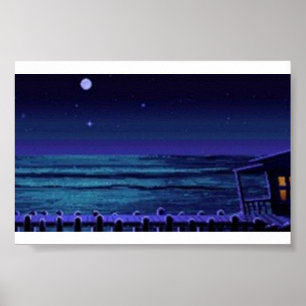 Melée Night Dock Monkey Insel Poster