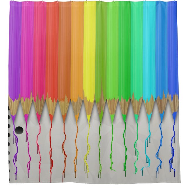 Melgende Regenbogenpfeifen Duschvorhang (Vorderseite)