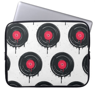 Melierte Vinyl-Platten, künstlerisches Muster. Laptopschutzhülle