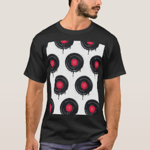 Melierte Vinyl-Platten, künstlerisches Muster. T-Shirt