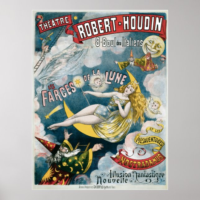 Melies ~ Vintag Magician Magician Magic Act Poster (Vorne)