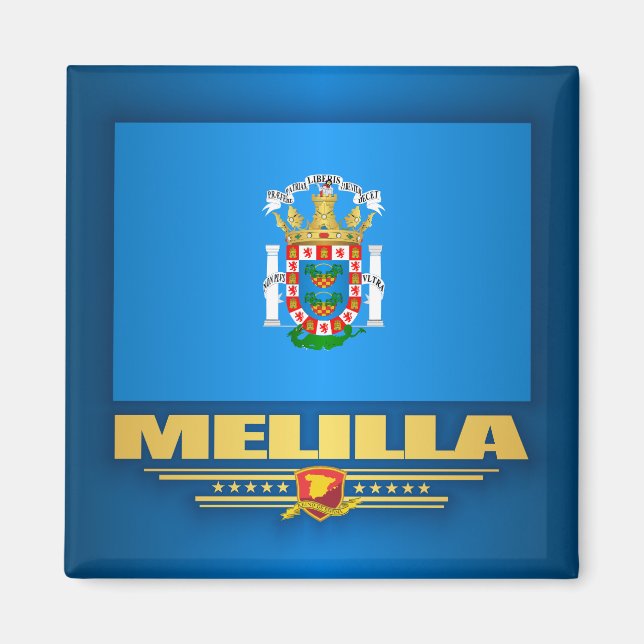 Melilla-Flagge Magnet (Vorne)
