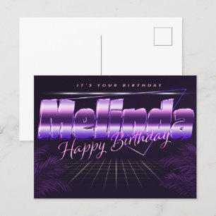 Melinda Nom Prénom lila Carte Anniversaire