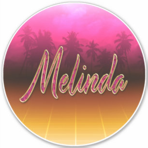 Melinda Prénom Golden pink Autocollants
