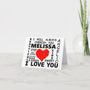Melissa ich liebe dich karte