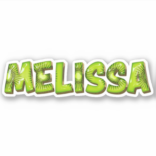 Melissa Name Kiwi Design Aufkleber Sticker (Vorderseite)