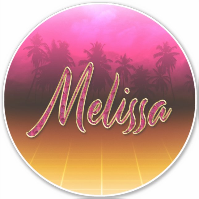 Melissa Prénom Golden Pink Autocollants (Devant)