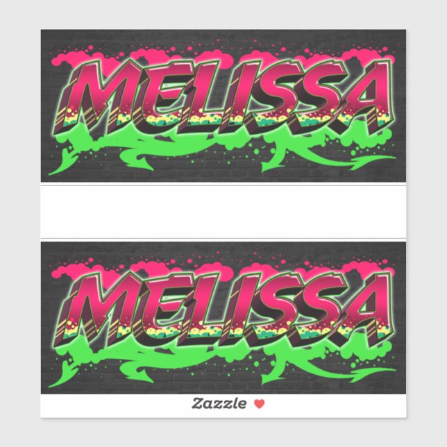 Melissa Prénom Nom Graffiti Autocollant Autocollan (Feuille)
