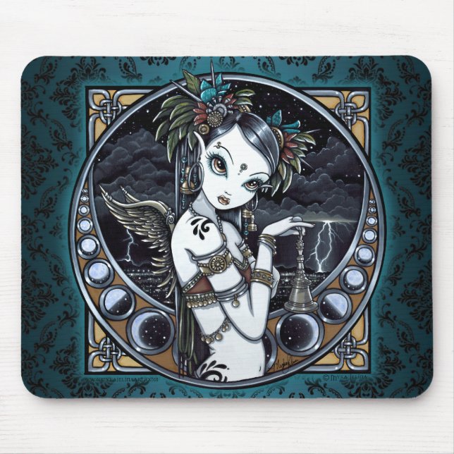 "Melita" Goth Stammes- Fusions-Tänzer-Engel Mousepad (Vorne)