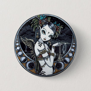 "Melita" Goth Stammes- Fusions-Tänzer Pinback Button