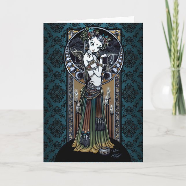 "Melita" Gotische Tribal Fusion Dancer Art Card Karte (Vorderseite)