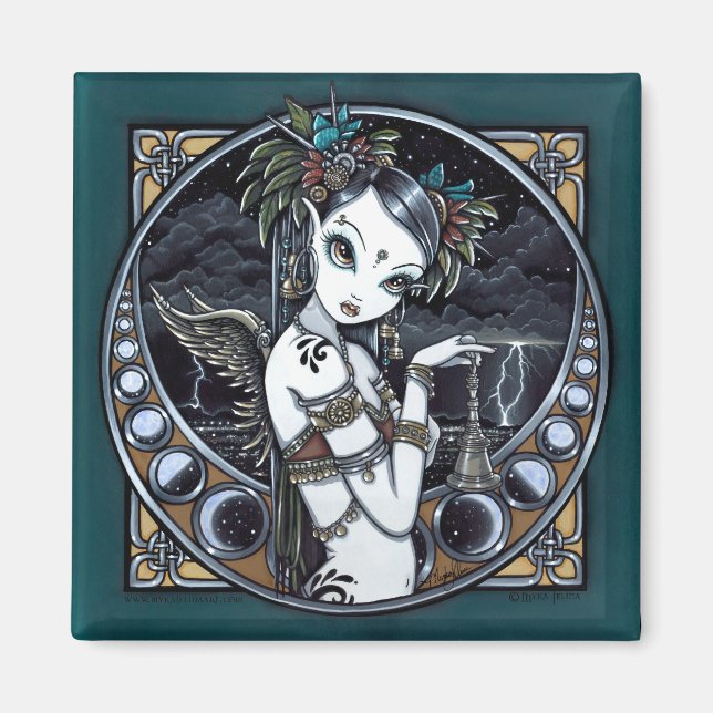 "Melita" Gotisches Tribal Fusion Dancer Art Magnet (Vorne)