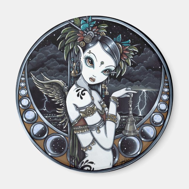 "Melita" Gotisches Tribal Fusion Dancer Art Magnet (Vorne)