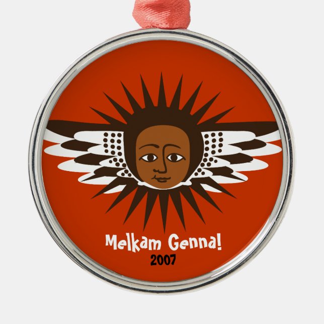 Melkam Genna Adoptions-Engels-Verzierung Silbernes Ornament (Vorne)