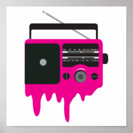 Melkrosa Retro Radio Poster