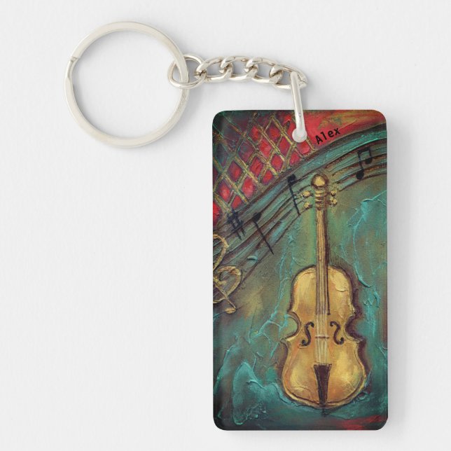 Mello Cello individuell anpassbarer, doppelseitige Schlüsselanhänger (Vorderseite)