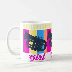 Mellophon-Mädchen Lustige Marschkapelle Orchester Kaffeetasse
